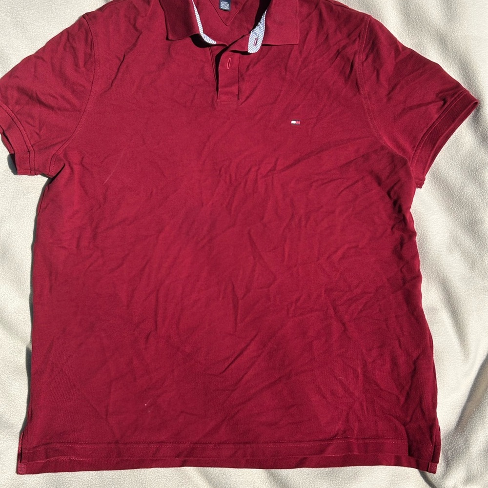 Tommy Hilfiger Red Polo Shirt Classic Style